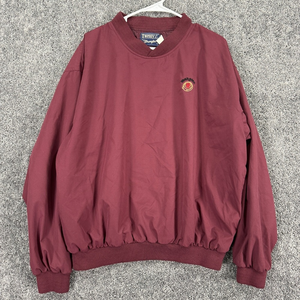 Wrangler Twenty X Jacket Mens Medium Maroon Long Sleeve Windbreaker Pullover